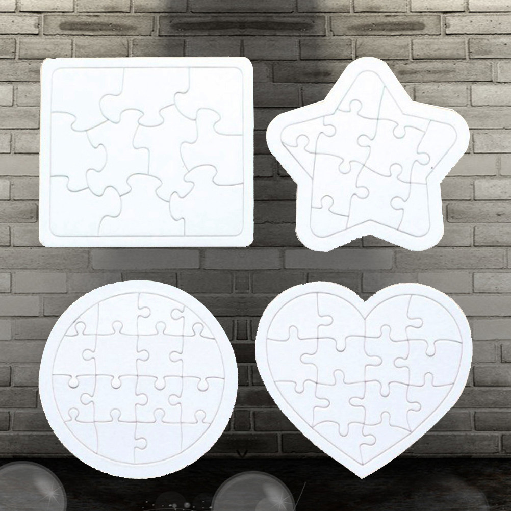 4Pcs Blank Jigsaw Puzzles Kids - огляд і ціна Puzzle Blank White