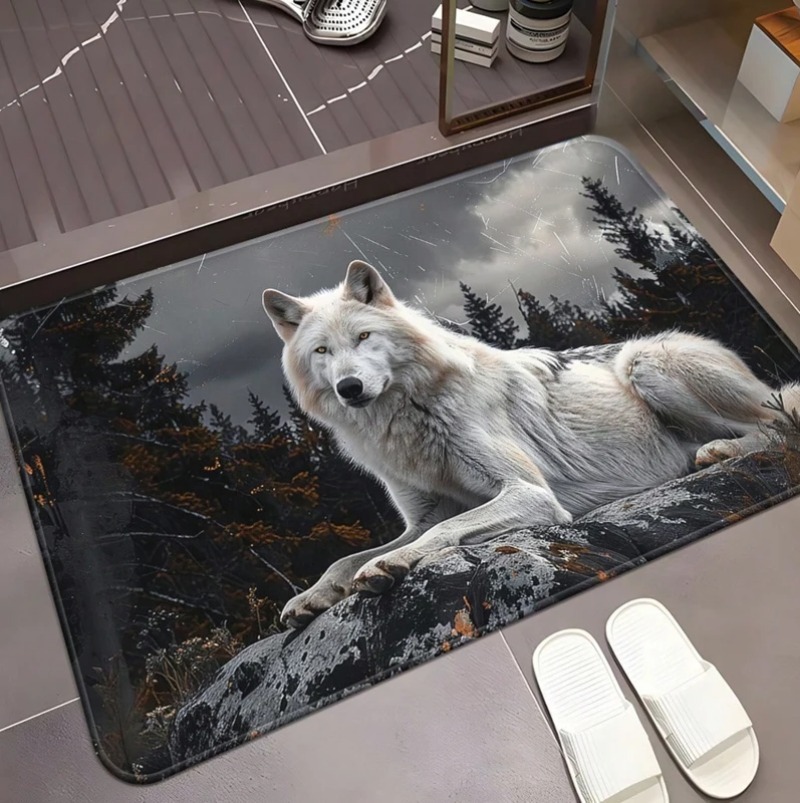 Cool White Wolf Doormat Wildli - огляд і ціна Puzzle Blank White